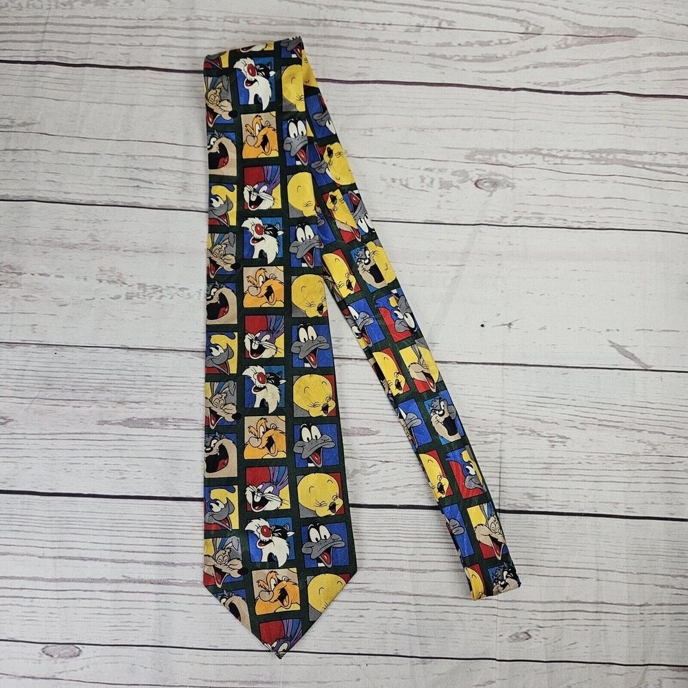 Looney Tunes Necktie Rene Chagal 60" Long 3.75" Wide Bugs Taz Tweety Sylvester